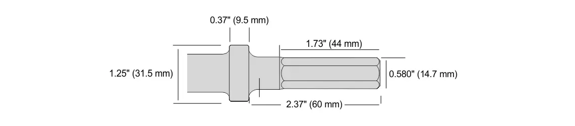Chuck / Shank - 0.580"14.7 mm H - Round Collar